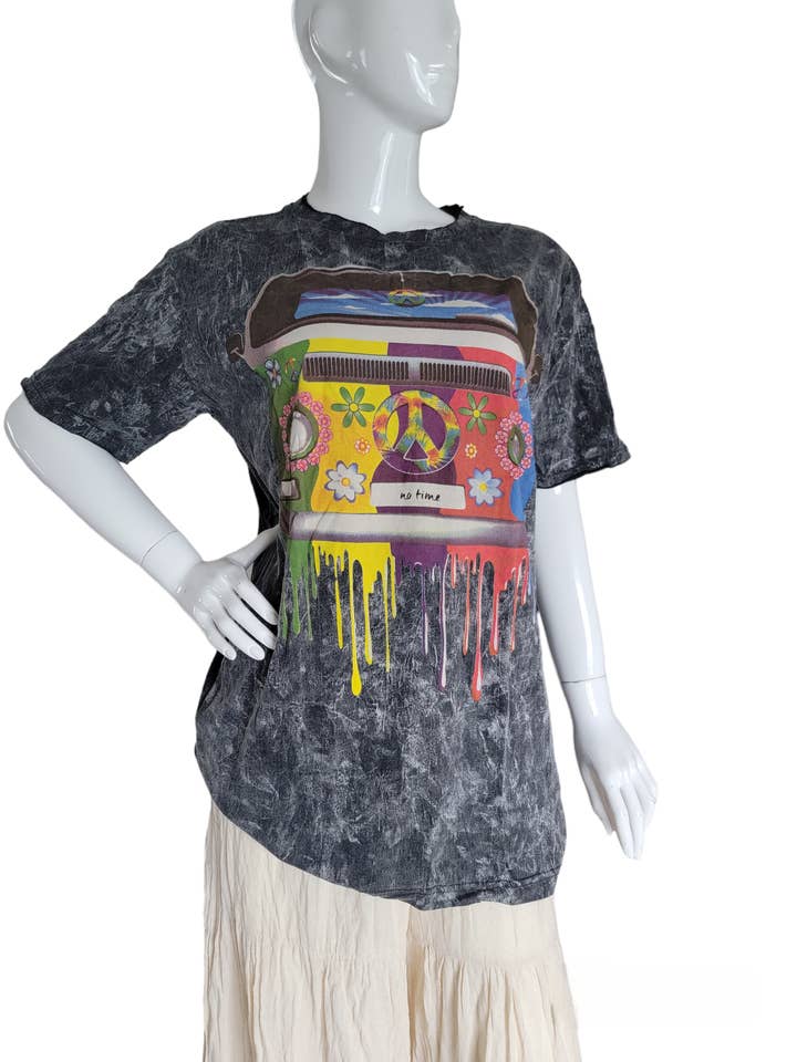 Evergreen Guardian Imports - Wholesale Screen Printed T-Shirt - Unisex - TSS320 Cotton Screenprint T-Shirt Color Bus Black