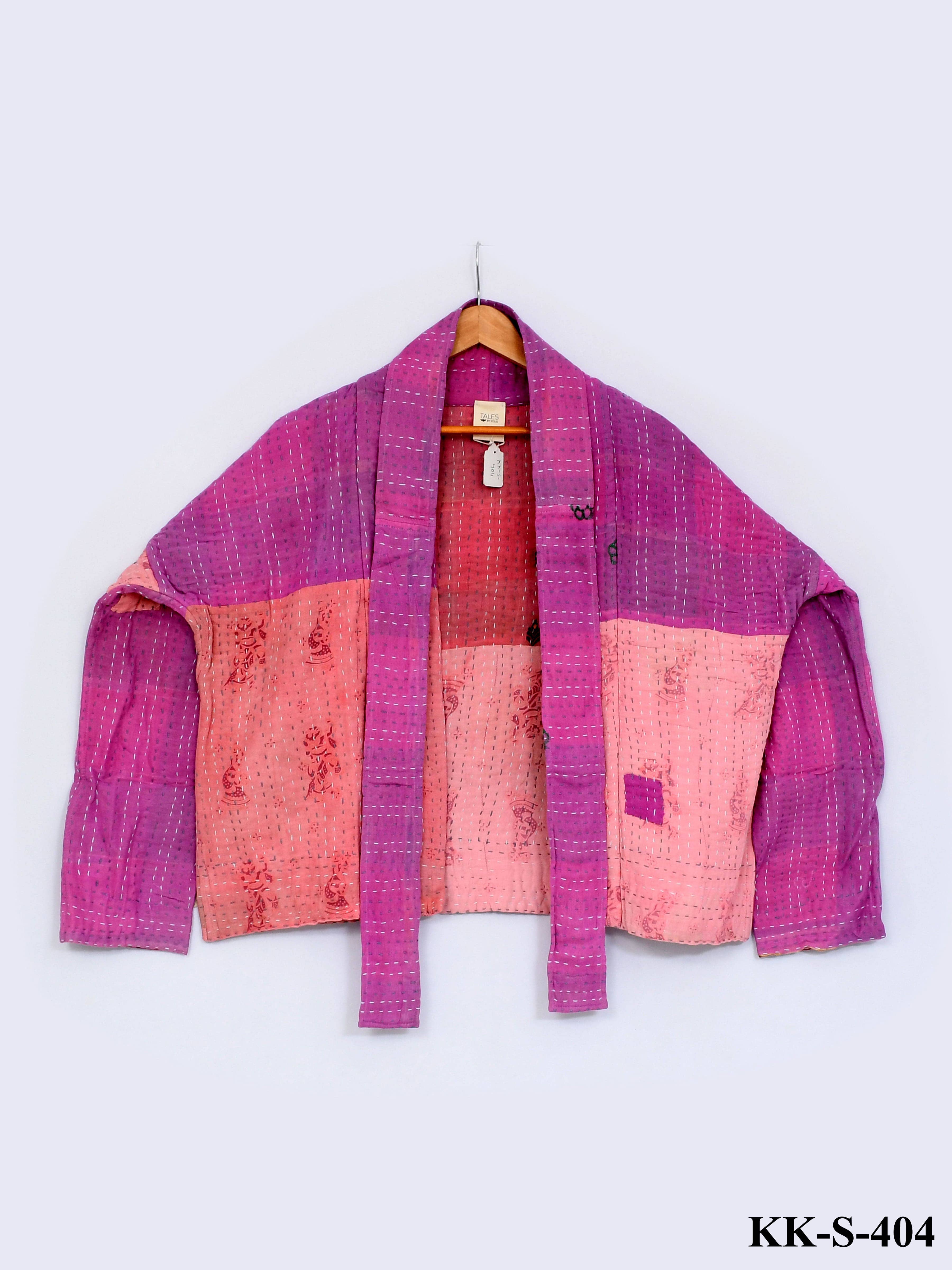 Crafts by Solid - Wholesale Jacket - Women's - Kantha Jacket - Pink & Purple - Short3