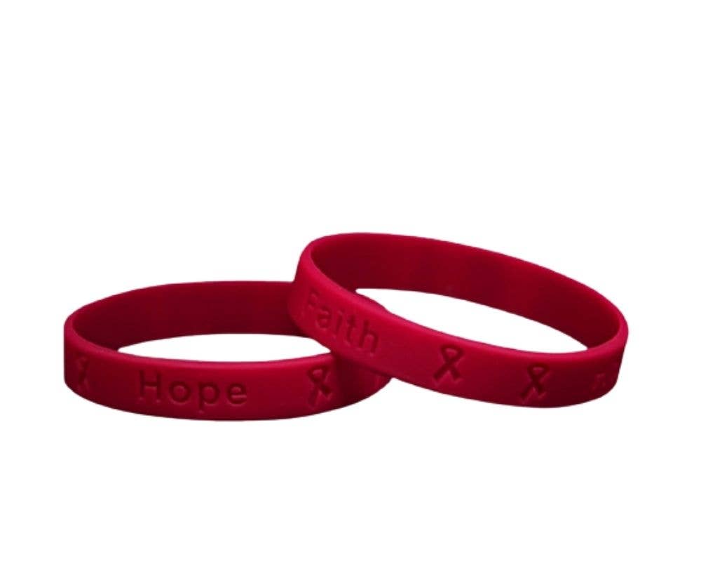 The Awareness Company - Wholesale Wristband - Burgundy Silicone Bracelets0