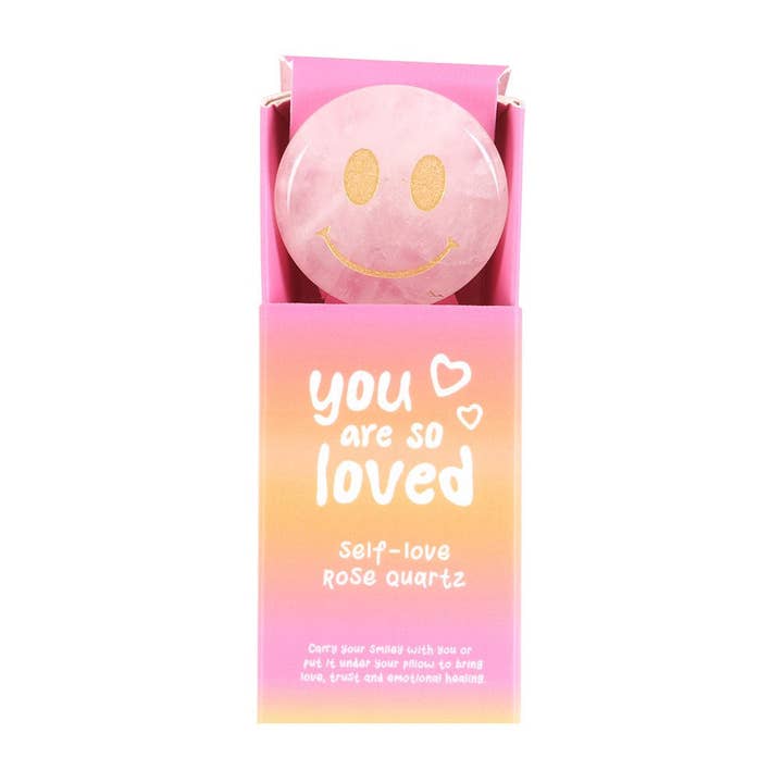 Something Different Wholesale - Wholesale Spiritual Stone/Crystal - You Are Loved Rose Quartz Happy Face Crystal