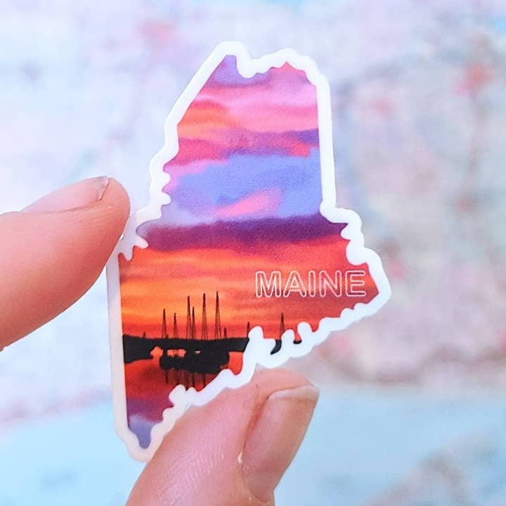 Maine State Sticker for wholesale by MADE BY DEE MARIE LLC