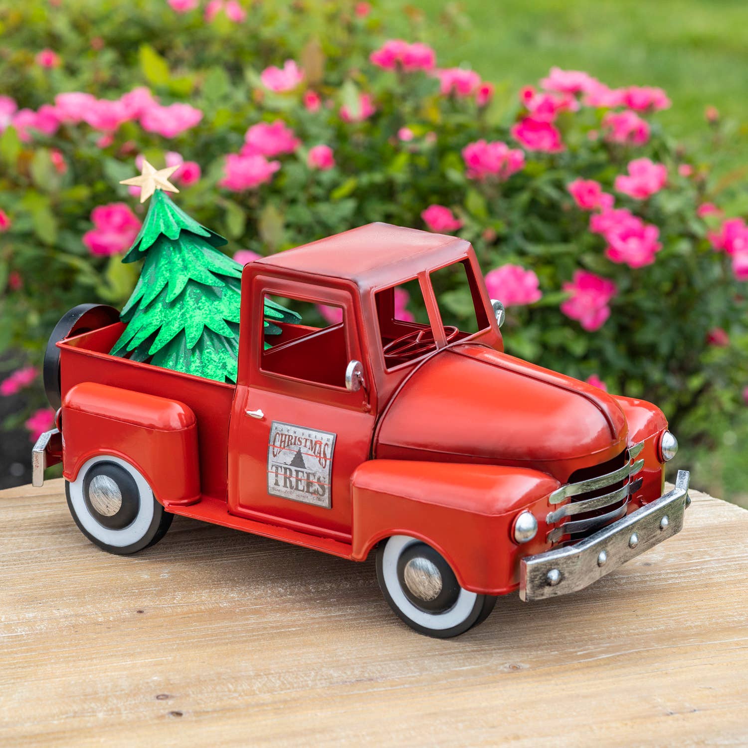 Zaer Ltd. International - Wholesale Christmas Decoration - Multi-Seasonal Iron Pickup Truck Glossy Red2