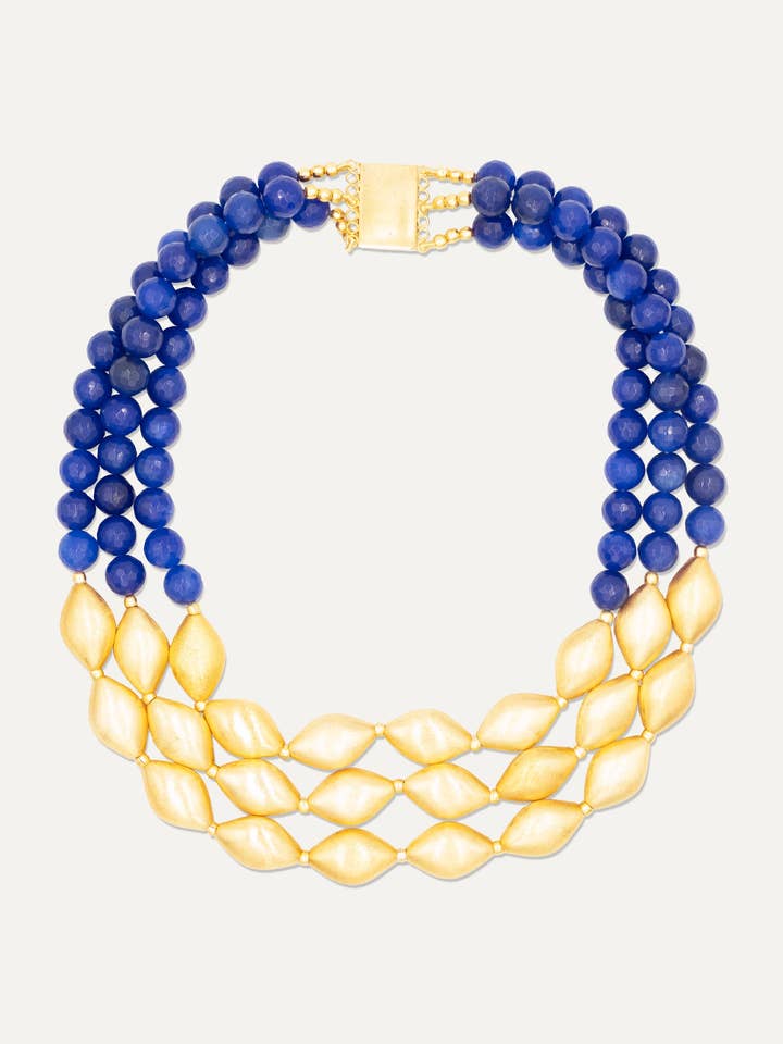 Ciondolo in oro Trinity Lapizlazuli per la vendita all'ingrosso da parte di TIAHRA Jewelry