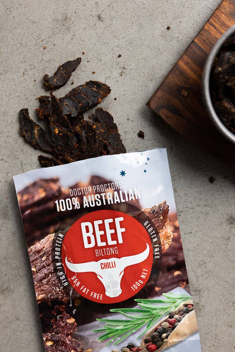 Doctor Proctor's - Wholesale Jerky - Doctor Proctor's Chilli Beef Biltong 100g1