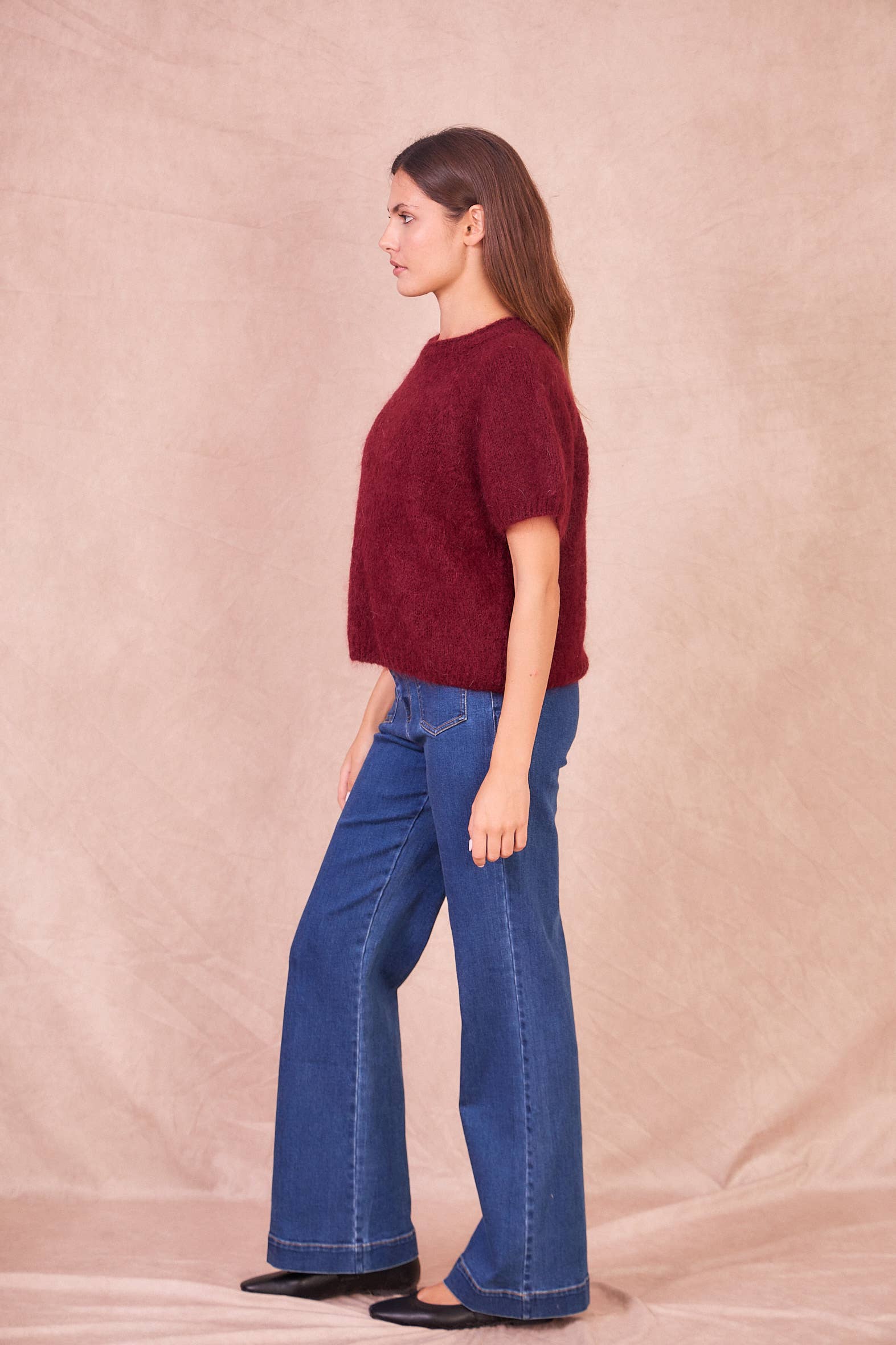 Calie Paris - Wholesale Knit Sweater - Women's - Short-Sleeve Mohair Blend Sweater14