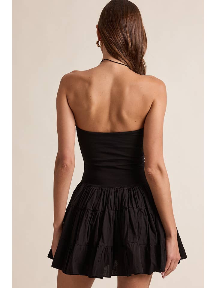 Sky to Moon - Wholesale Dress - Women's - SOLID COLOR DROP-WAIST TIERED TUBE MINI DRESS2