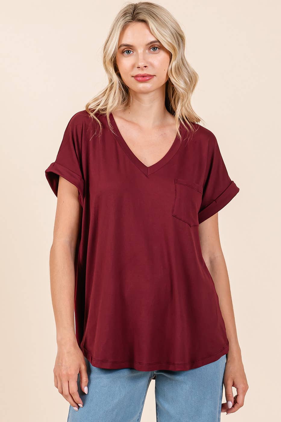 mittoshop – Engroshandel Strikket top - Dame – T9153 - DTY V-HALS MED 1 LOMMEDETALJE DOLMAN STRIKKET TOP30