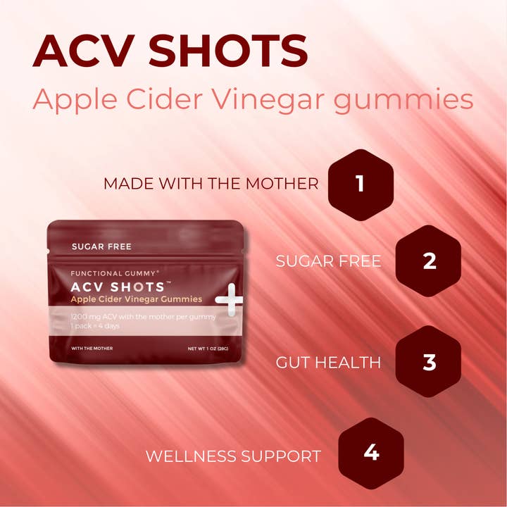 Seattle Gummy Company - Wholesale Oral Supplement/Vitamin - Apple Cider Vinegar Shots SUGAR FREE 48-Servings | 12-Pack