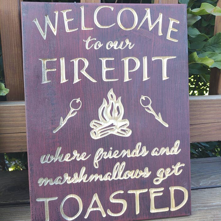 Knotty Pine Woodworks - Wholesale Outdoor Sign - Firepit Toasted1