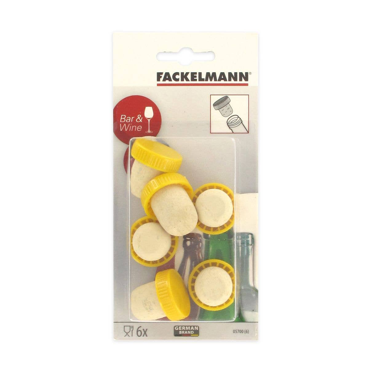 Fackelmann - Vente Bouchon de vin - Lot de 6 bouchons de liège Fackelmann Bar Concept7