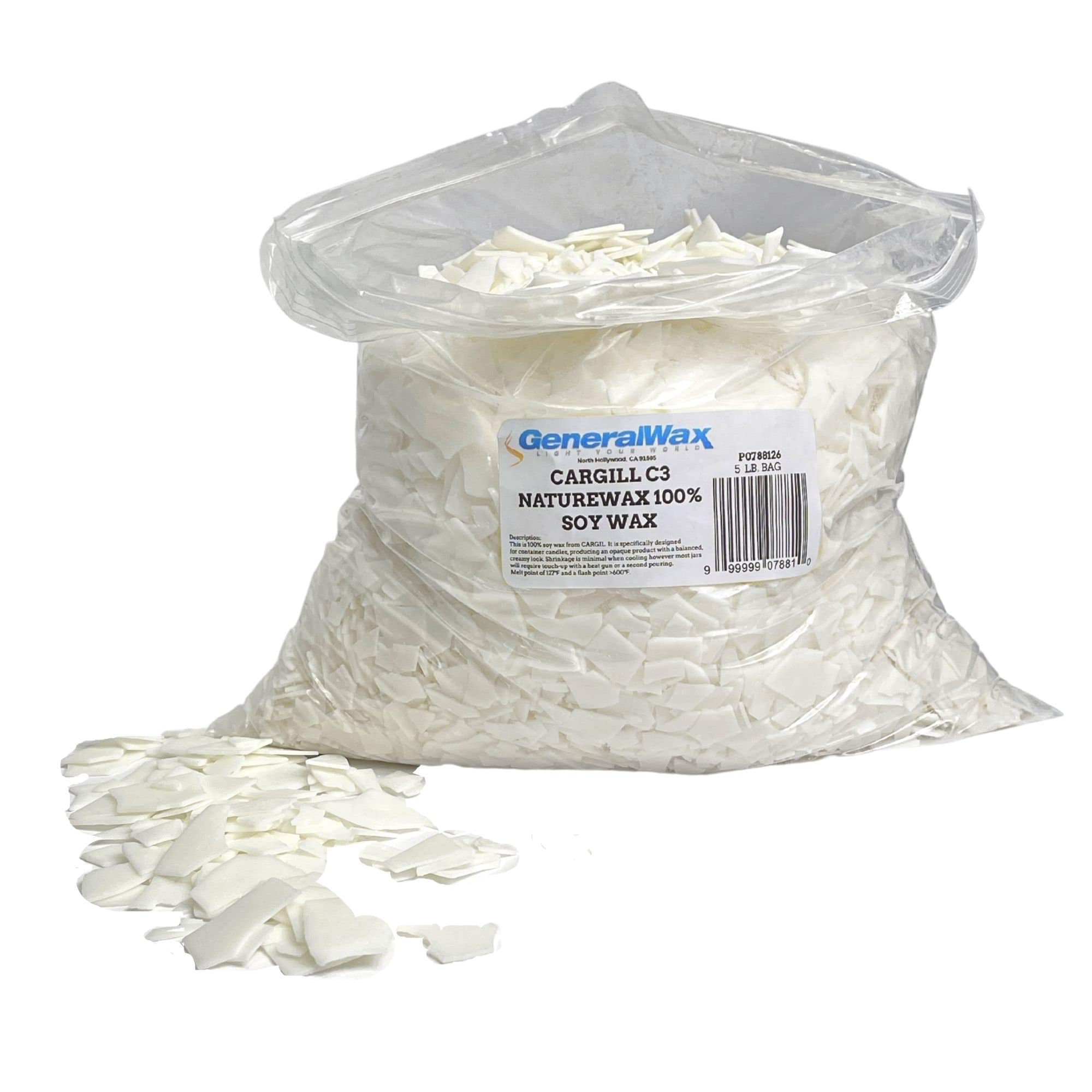 General Wax - Candle Making Supplies - Wholesale Wax Melt - 5LBS BAG- CARGILL C3 NATUREWAX 100% SOY WAX CONTAINER BLEND1