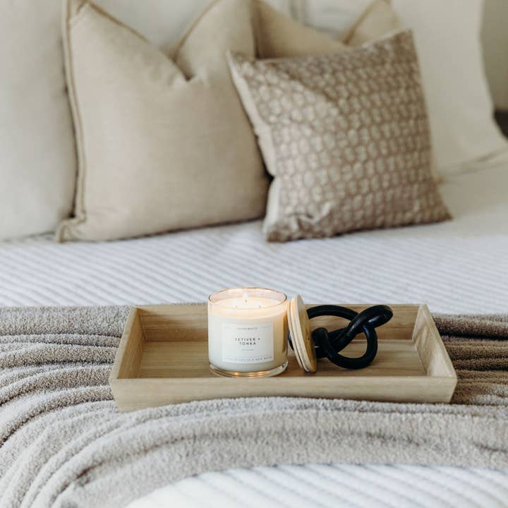 Calyan Wax Co. - Wholesale Jar/Filled Candle - Vetiver + Tonka - 3 Wick Clear Glass Tumbler Soy Candle9