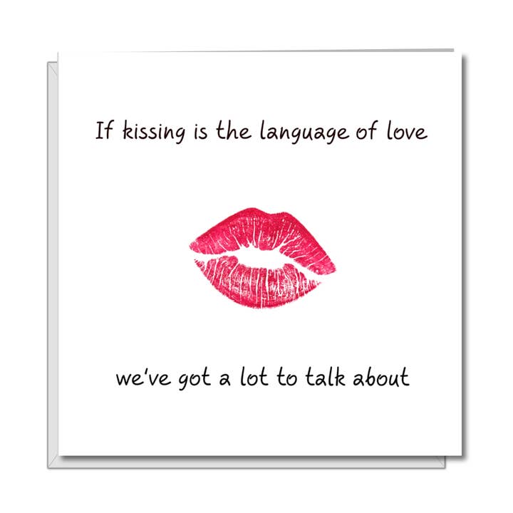 Romantico biglietto d'auguri per San Valentino o amore, con scritta «Kissing Love», fidanzato, marito, fidanzamento, compleanno, sexy, impertinente, divertente, baciata per la vendita all'ingrosso da parte di Swizzoo Cards