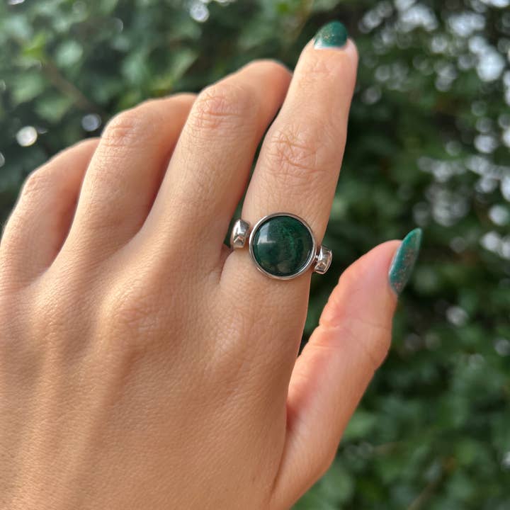 CONQUERing – wholesale Individuell berlock/hänge – Malakit Rund Kristallberlock - Ädelstenssmycke5