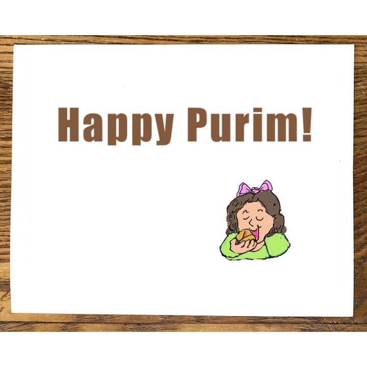 Cards by Charlot - Wholesale Everyday Greeting Card - Purim: Hamantaschen (Girl)1
