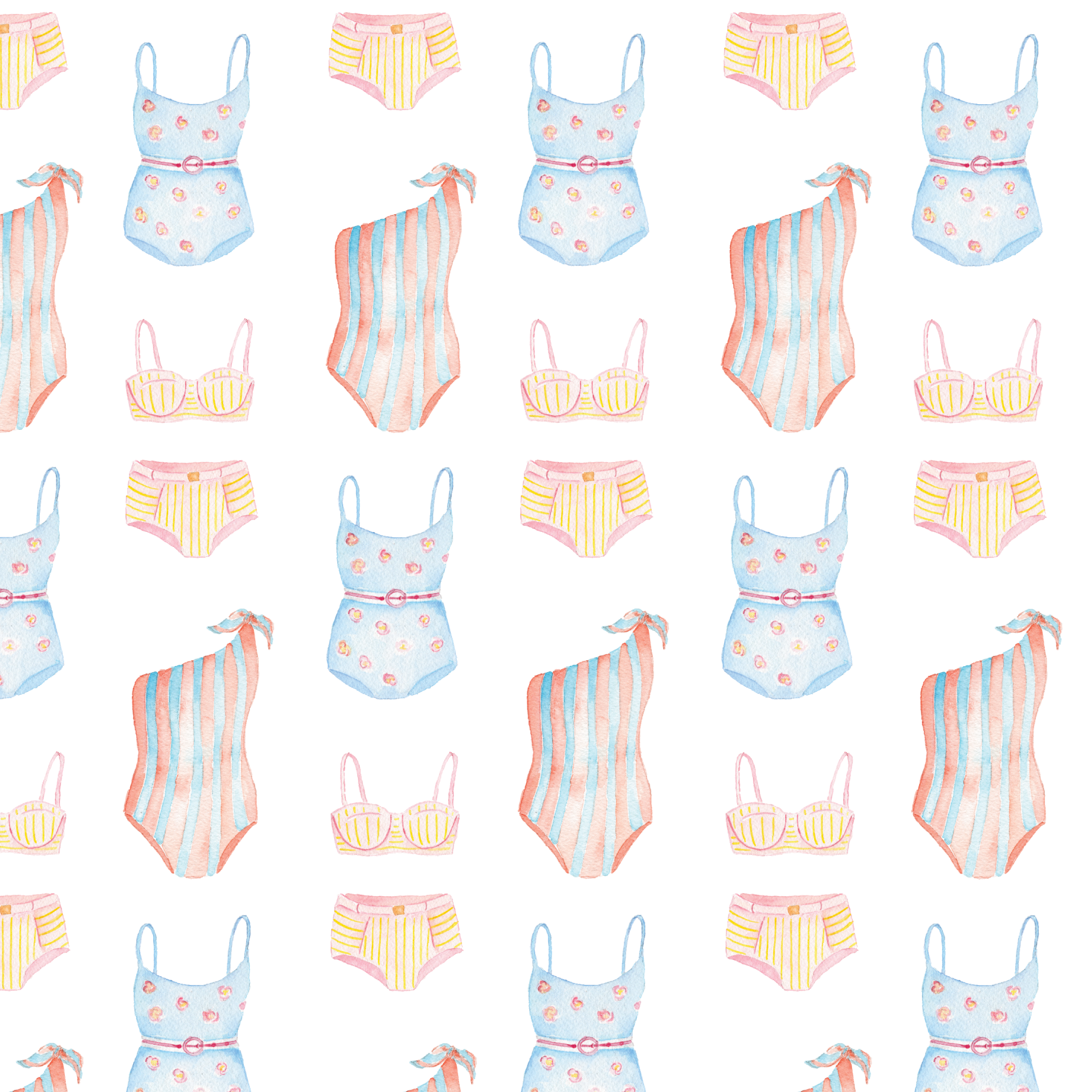 Rebecca Green Design - Wholesale Wrapping Paper Roll - Vintage Swimsuit Gift Wrap - 5 Sheets/Roll1