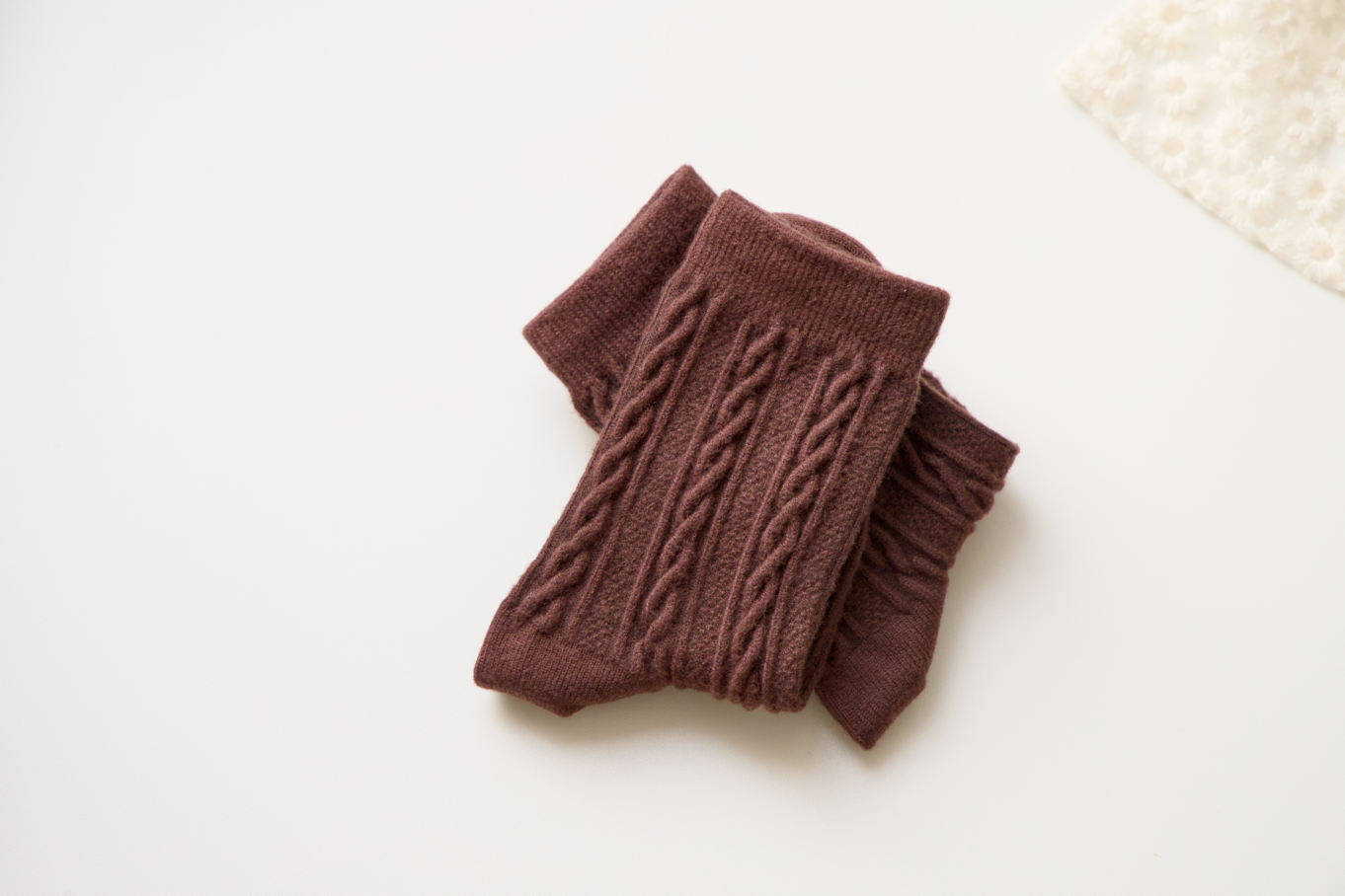 Happy Knits - Venta al por mayor Calcetines - Mujer - Calcetines retro Warm Twist - Calcetines de lana tejidos de color sólido5