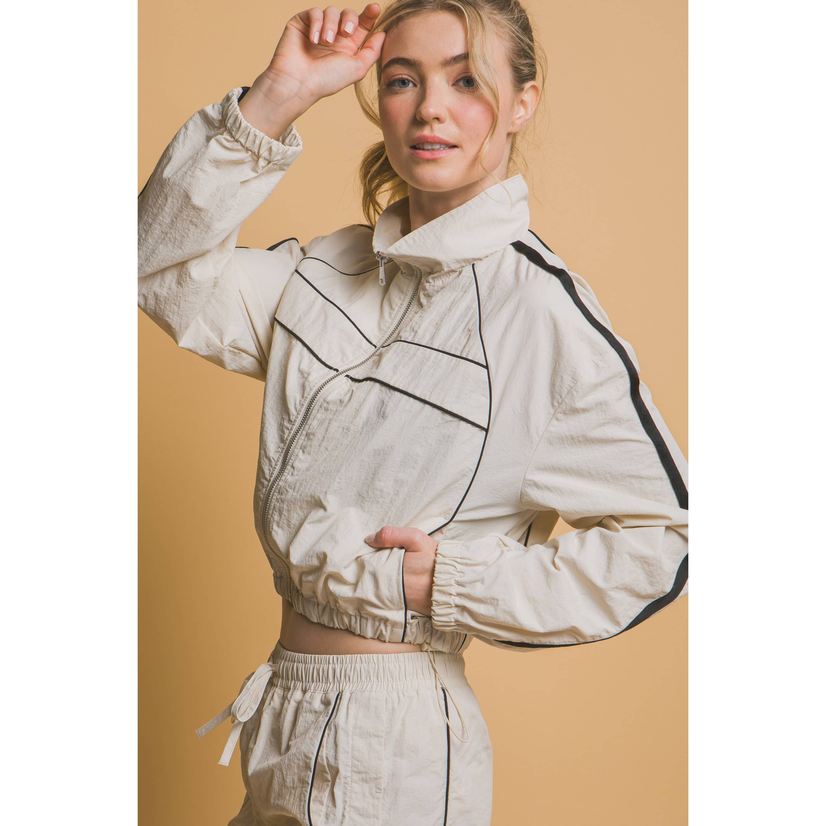 Paperdoll - Wholesale Jacket - Women's - Side Striped Windbreaker Jacket8