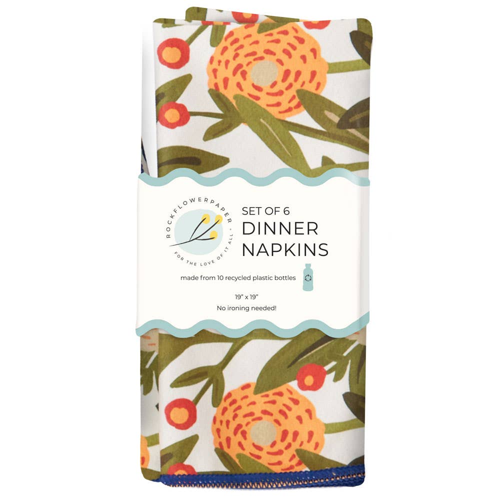 rockflowerpaper - Wholesale Dinner & Cloth Napkin - Harvest Sunshine Eco Dinner Napkins (Set of 6)3