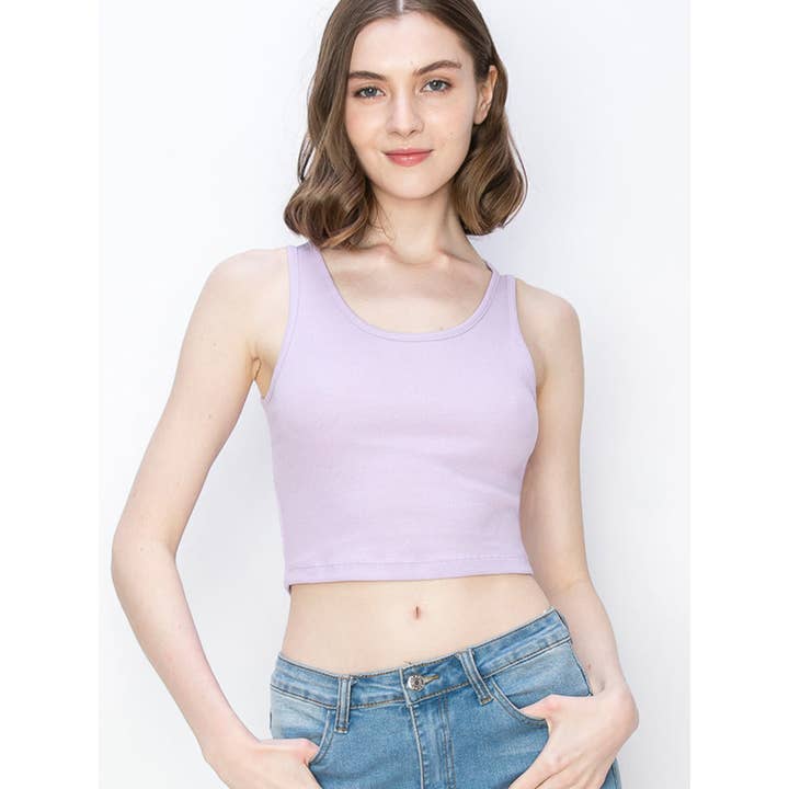 Timeless - Wholesale Tank Top - Women's - Cropped Scoop Neck Ribbed Tank Top5