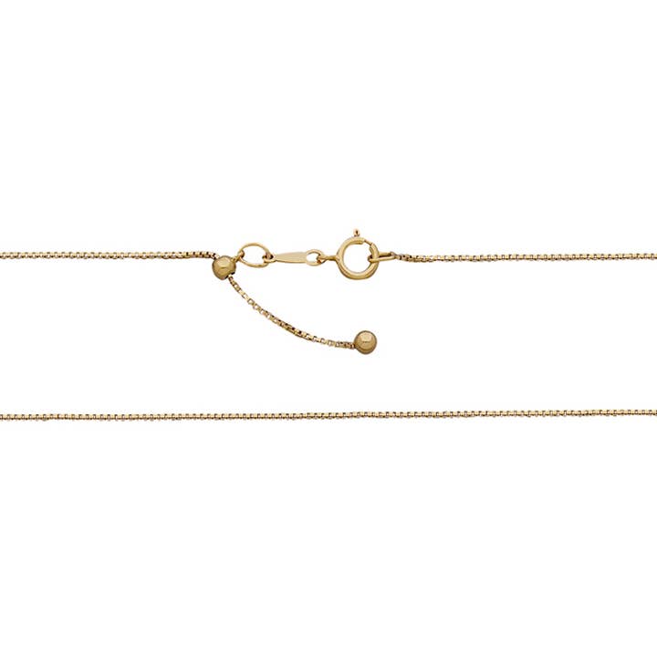 Adjustable Box Chain 0.85mm 16" - 22" with Spring Ring for wholesale by Kamal