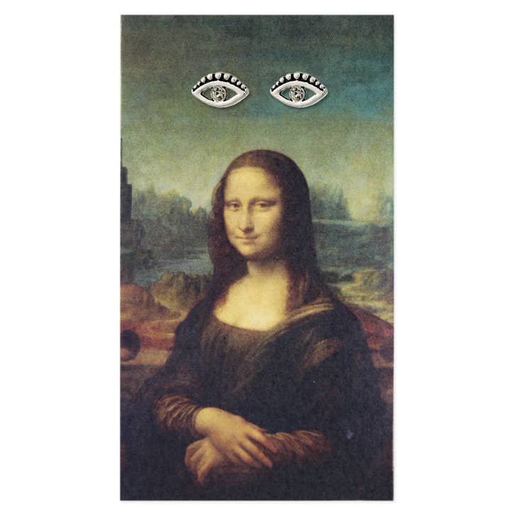 Mona Lisa Fine Art Silver Eye Post Earrings for wholesale by ZAD