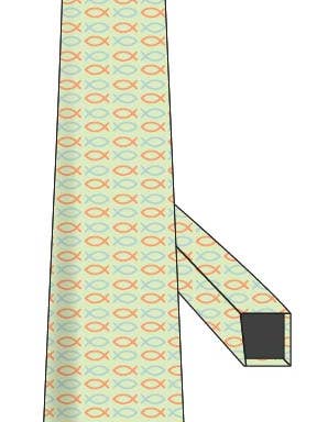 PREORDINE Cravatta con Stampa di Pesci Primavera 2026 in Blu Limone e Arancione per la vendita all'ingrosso da parte di Tripp's Ties