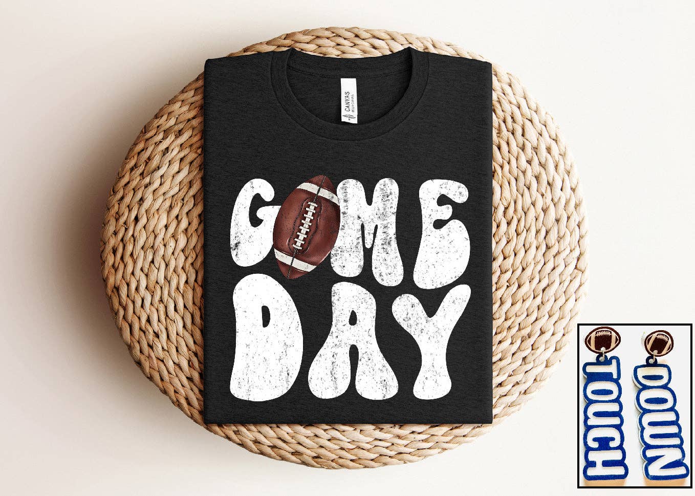 Southern Attitude Designs Inc - Wholesale T-Shirt (Graphic) - Women's - Game Day- Grunge Football0