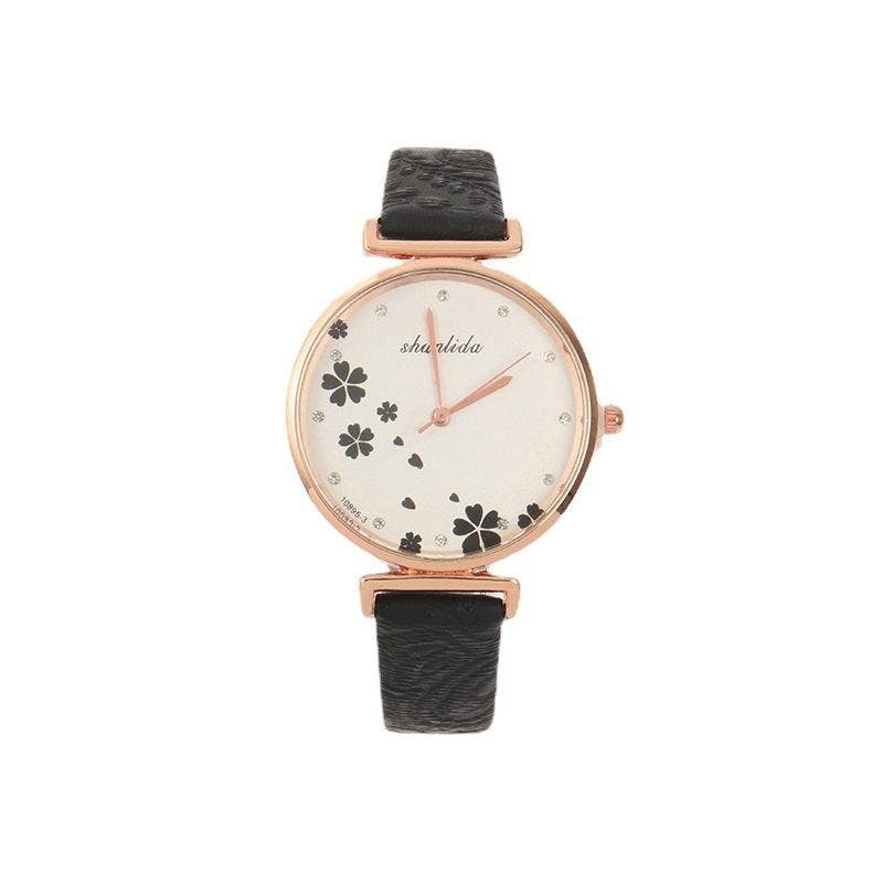 WoodWristCo - Vente Montre – femme - Montre femme classique rétro à bracelet en cuir8