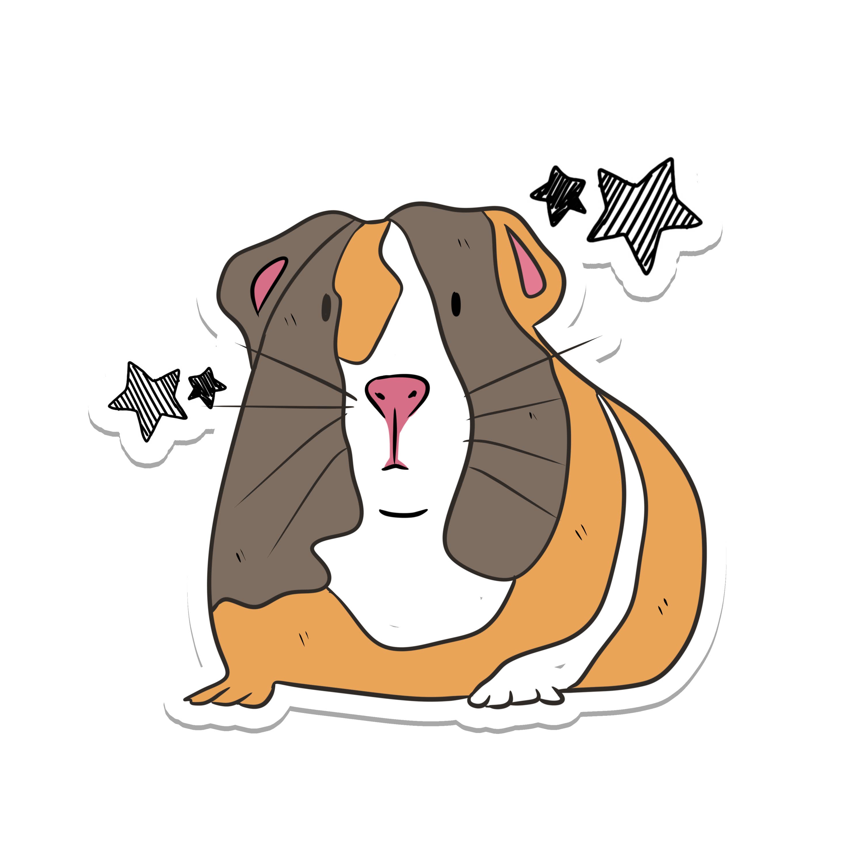 Rebel and Siren Stickers - Wholesale Sticker - Guinea Pig | Pet | Animal | Waterproof Sticker | 2.5"