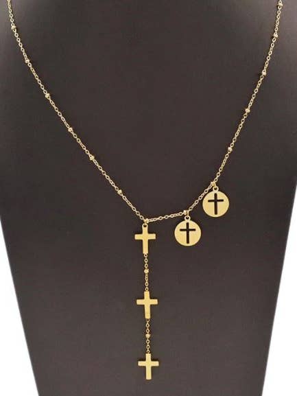 Mackenzie guld Kors halskæde for engroshandel hos AMD COLLECTIVE