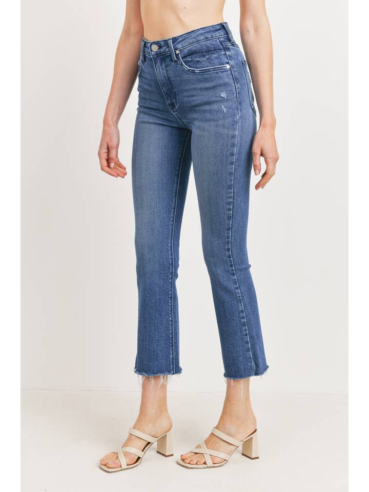 JUST BLACK DENIM - Wholesale Jeans - Women's - BP370J - MED - High Rise Tonal Crop Flare