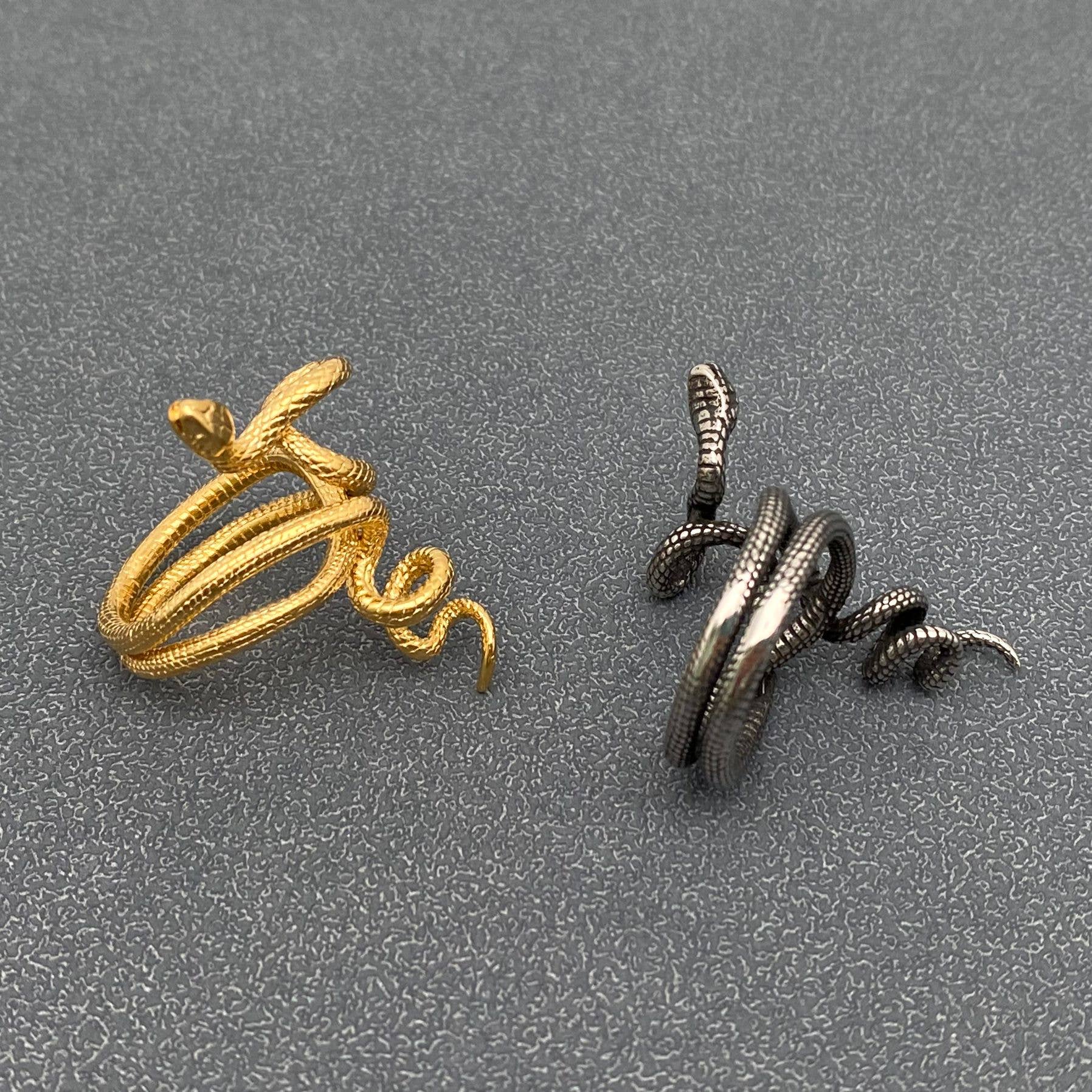 Mio Queena - Wholesale Cocktail/Statement Ring - Exquisite Stainless Steel Crafts Snake Unisex Ring - MR3