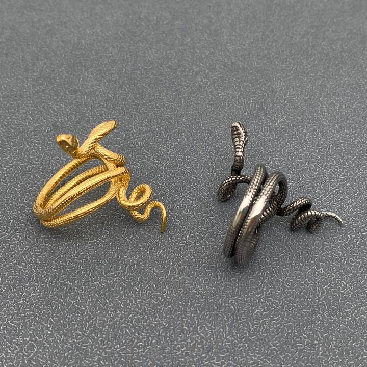 Mio Queena - Vendita all'ingrosso Anelli cocktail/statement - Squisito anello unisex in acciaio inossidabile Crafts Snake - MR3