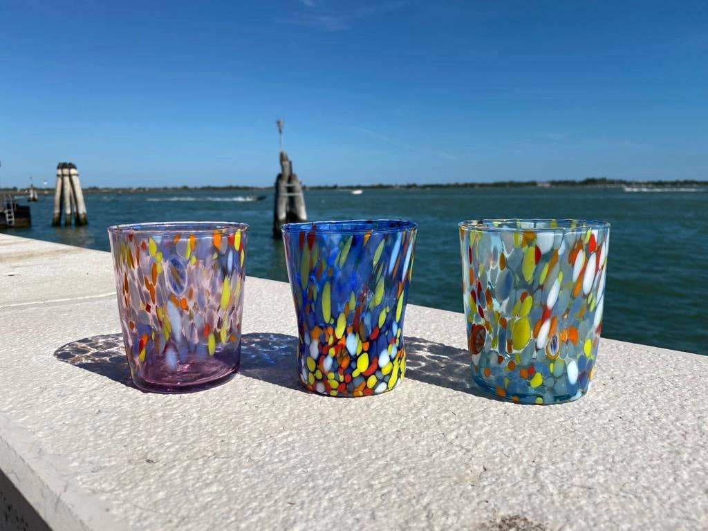 Mazzega Art & Design – wholesale Dricksglas och koppar – Färgade glas, ”The Colors of Murano” tumlar, modell Classic9