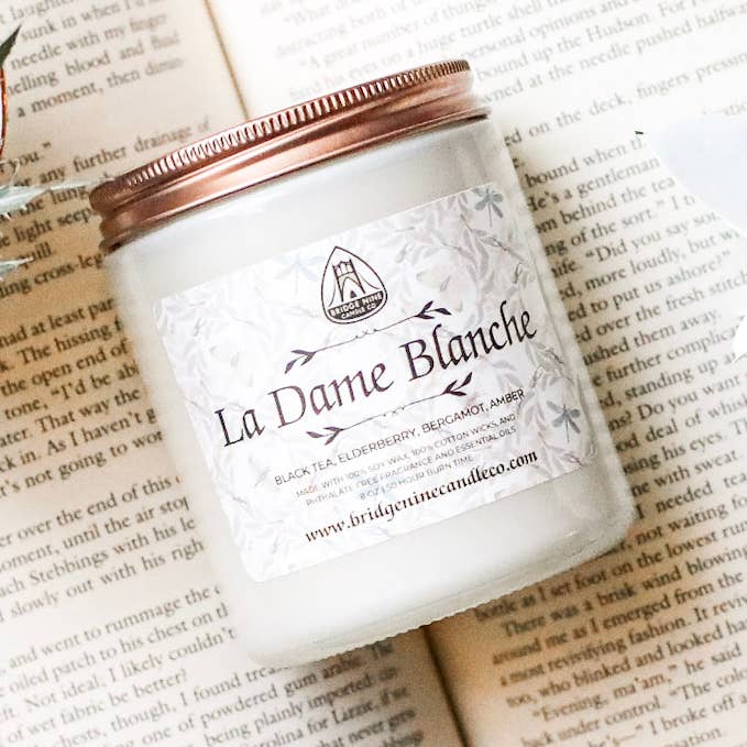 La Dame Blanche - Outlander Inspired Soy Candle for wholesale by Bridge Nine Candle Co.