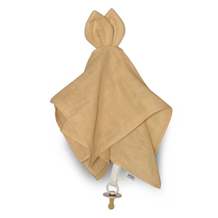 Cuddle Cloth - Organic Cotton - Ginger - With Pacifier Strap for wholesale by Saga Copenhagen