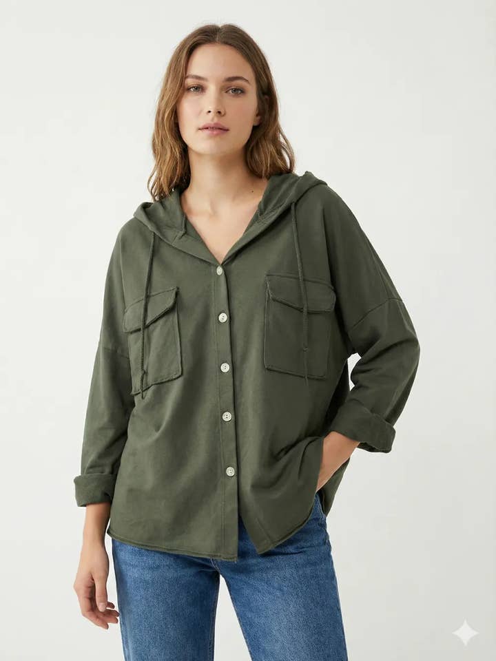 Gilet con Cappuccio con Due Tasche @10283_GiBoutPoc per la vendita all'ingrosso da parte di Mimi & Gogo