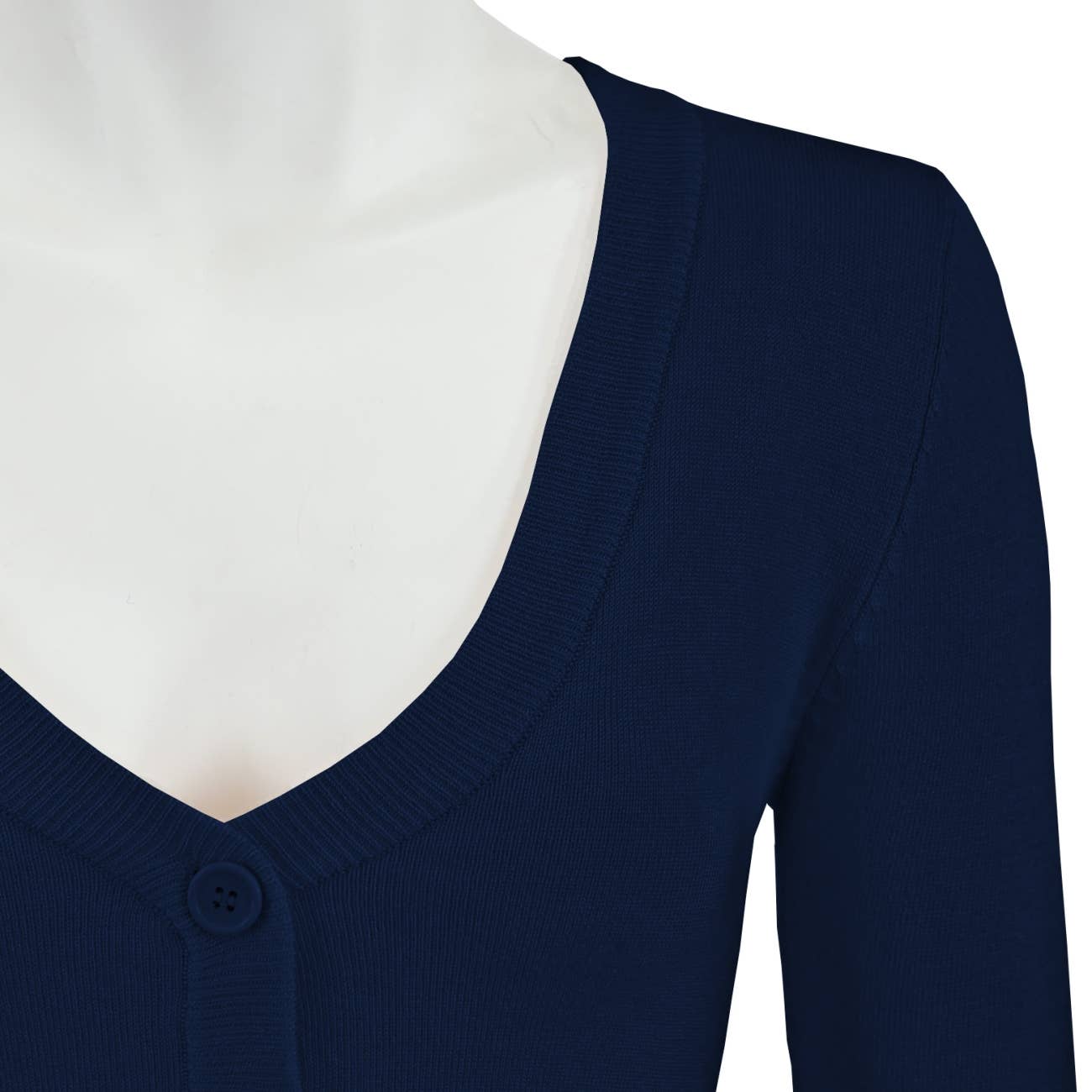 Mak - Wholesale Cardigan - Women's - Cropped Bolero 3/4 Sleeve V-Neck PLUS size Cardigan CO129PL65