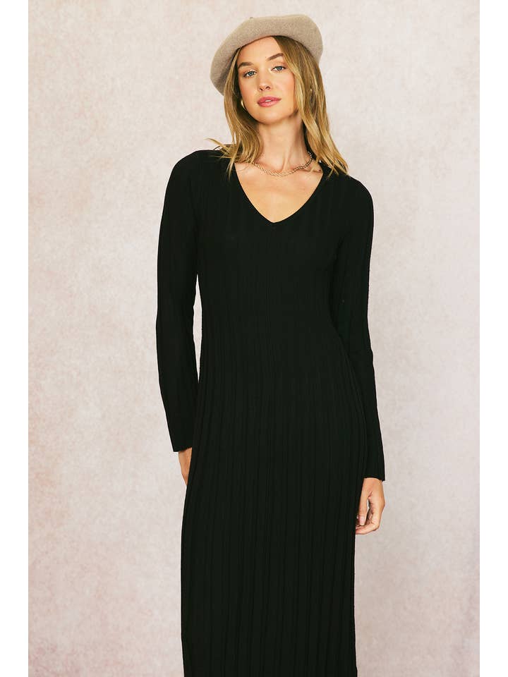 ILLA ILLA - Vente Robe – femme - Robe longue en tricot côtelé3