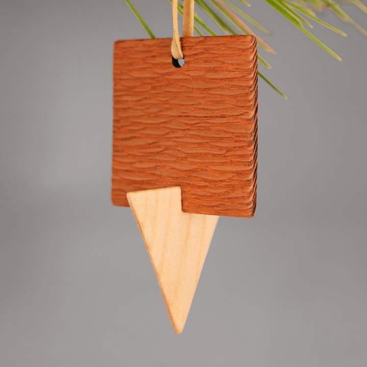 Recycled Wood Ornament | Modern Christmas Ornament | Nordic for wholesale by Kohli Kraft