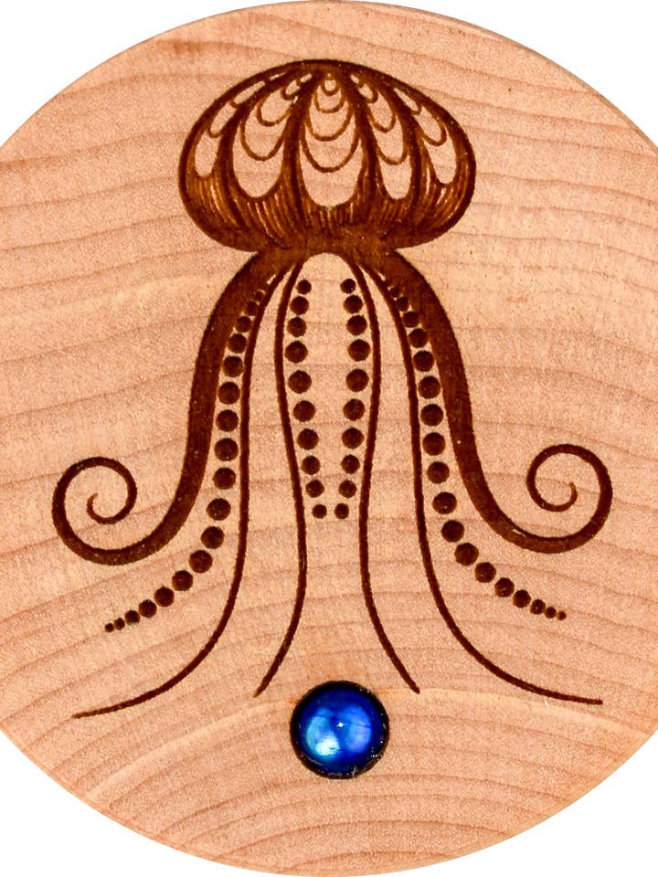 Jellyfish Lapis Wood Dreambox for wholesale by Woodcutts Inc.