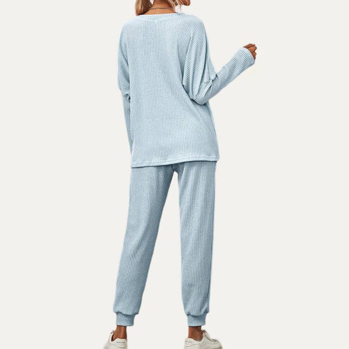 The Moment Collection - Wholesale Lounge Set - Women's - Chic And Cozy Ribbed Two-Piece Loungewear Set