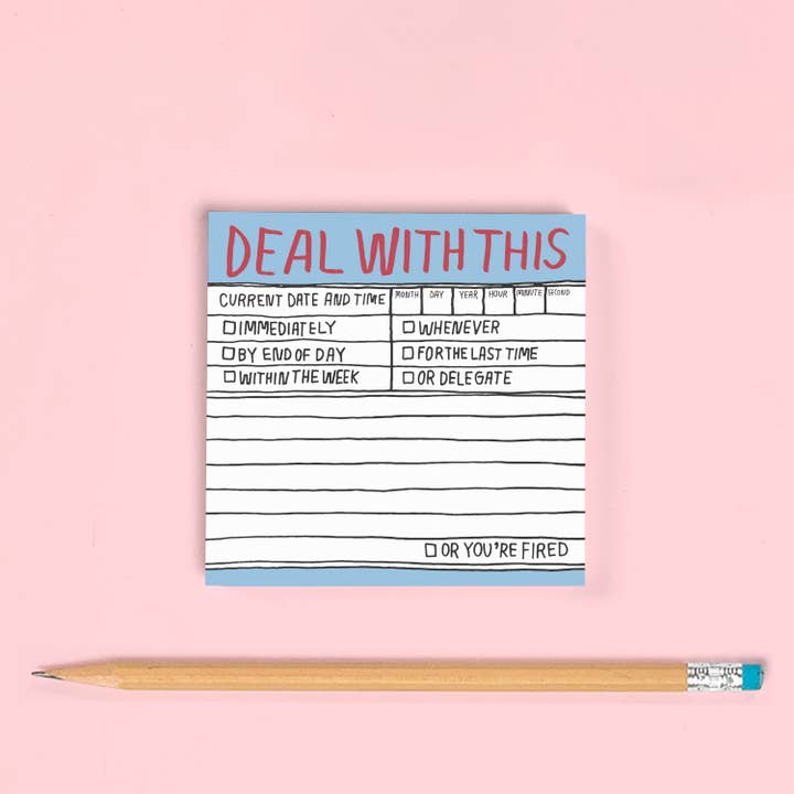 Knock Knock - Wholesale Sticky Notes - Hand-Lettered Deal With This Sticky Notes
