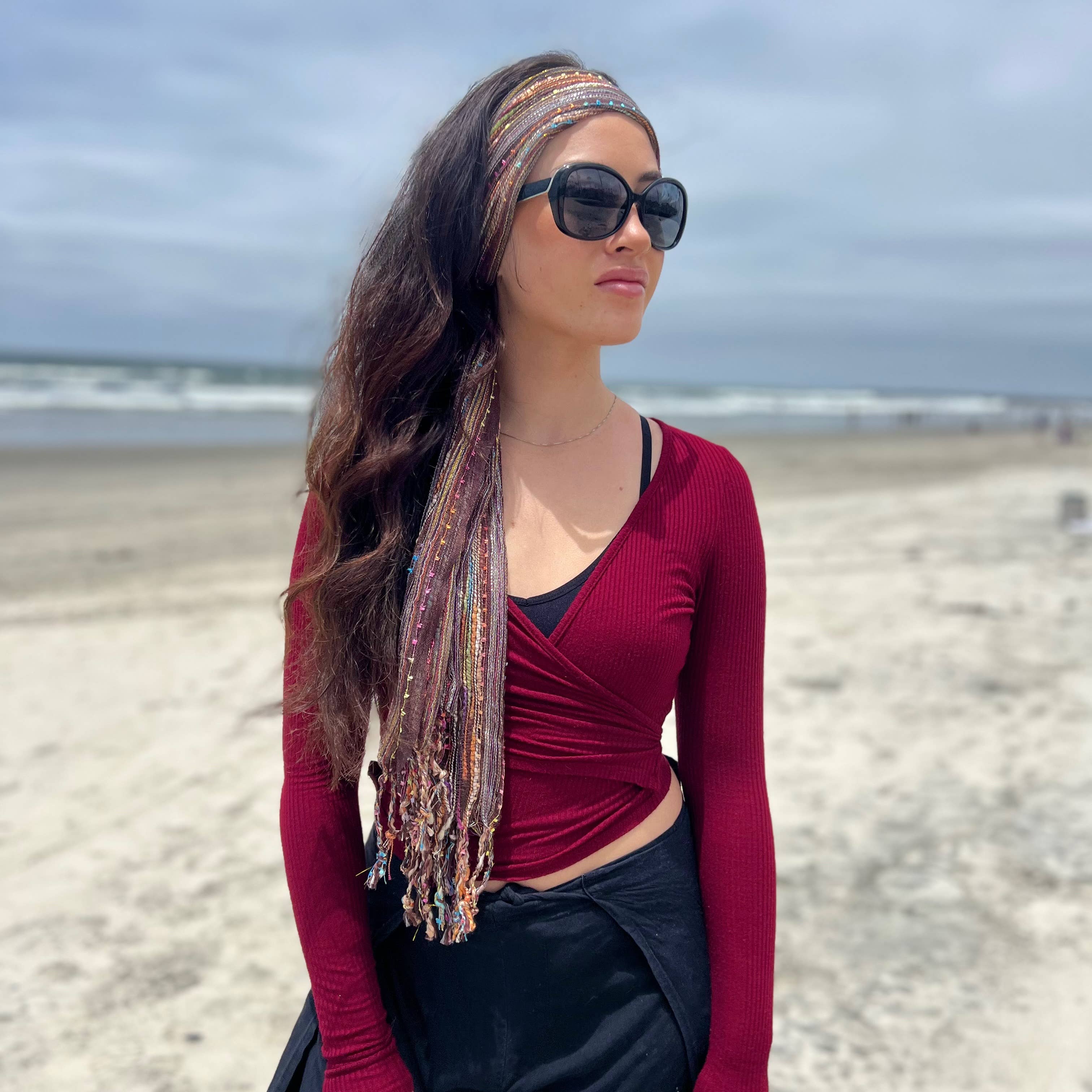 Humble Hilo – wholesale Scarf – Women's – Humble Hilo Multicolored Thread Artisan Scarf75