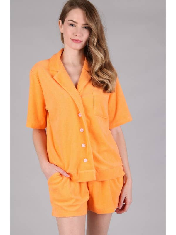 Peace Love Line - Wholesale Shorts - Women's - TOWEL TERRY SOFT POCKET SHORTS14