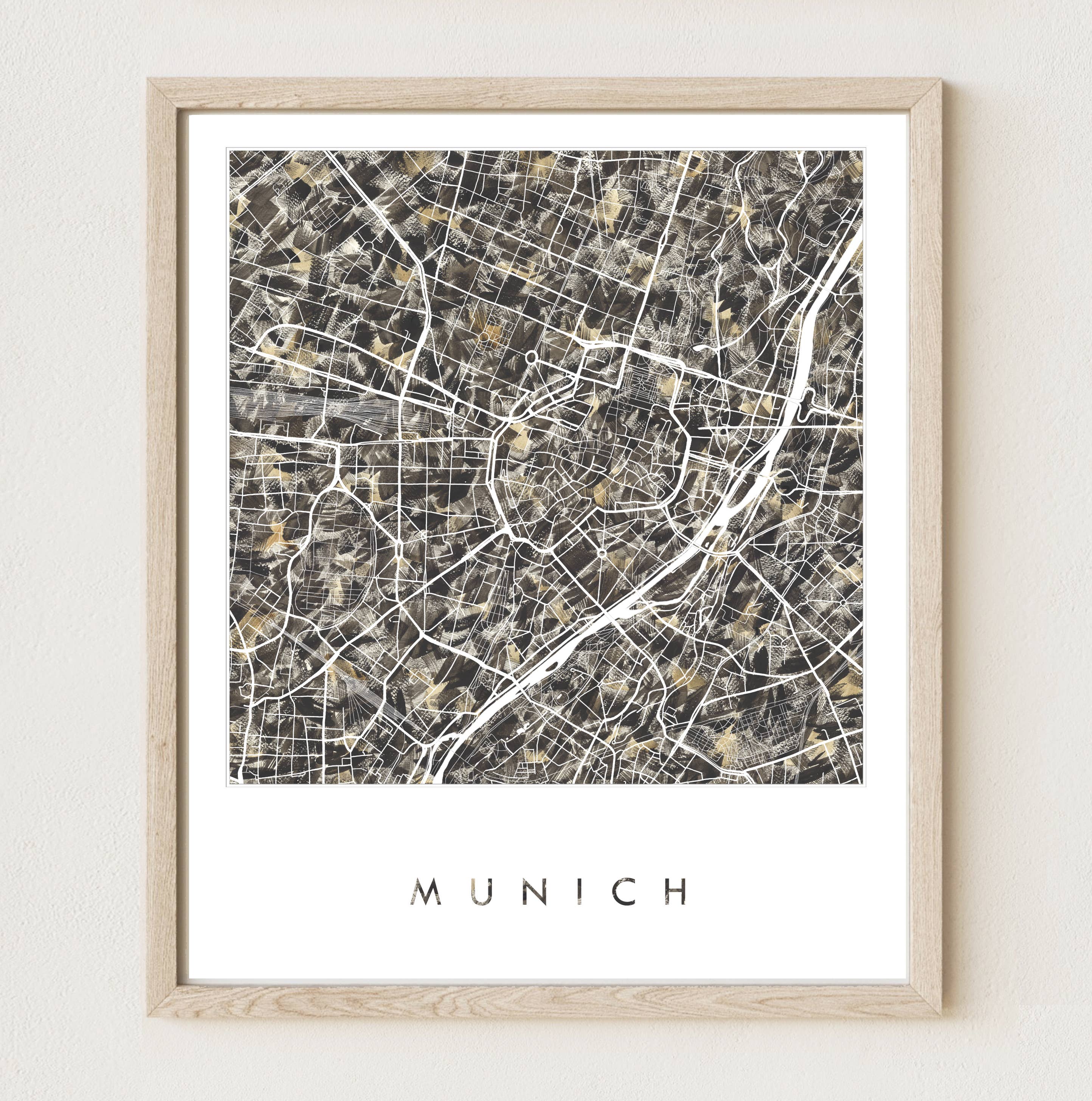 Turn-of-the-Centuries – wholesale Konsttryck – München Tyskland Målad karta - KONSTTRYCK17