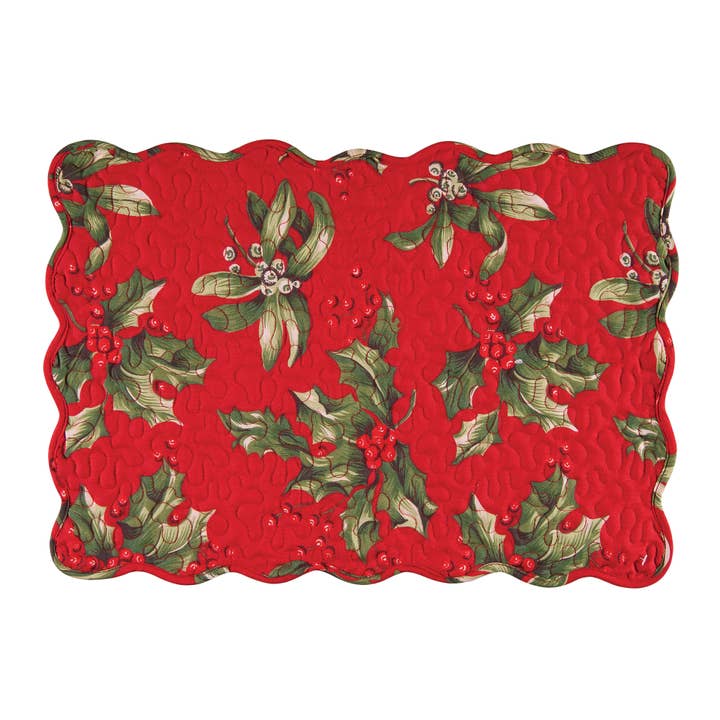 Holly Bouquet Single Placemat for wholesale by C&F Home