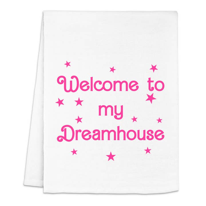 Moonlight Makers - Vendita all'ingrosso Strofinacci - Welcome To My Dreamhouse - Strofinacci da cucina bianchi, inchiostro rosa