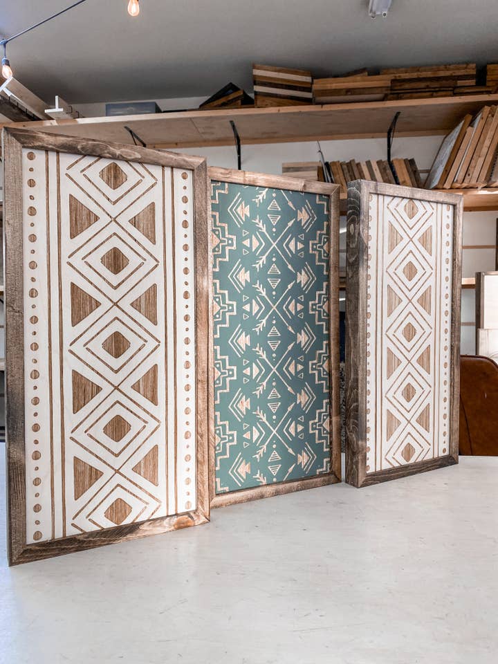 3 Piece White Bold Aztec & Black Arrows for wholesale by Birch and Home Handmade